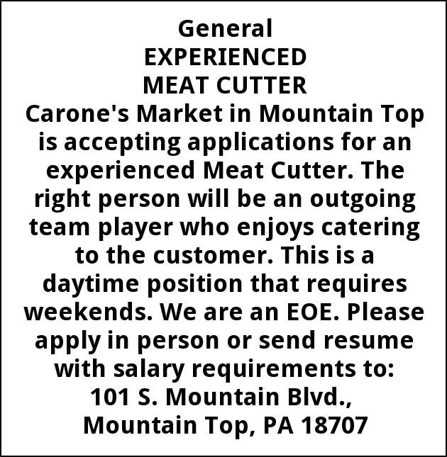 Et centralt værktøj, der spiller en vigtig rolle Pak at lægge dannelse Experienced Meat Cutter, Carone's Market